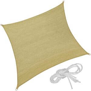 Tectake 402605 sun shade sail square, beige - 300 x 300 cm
