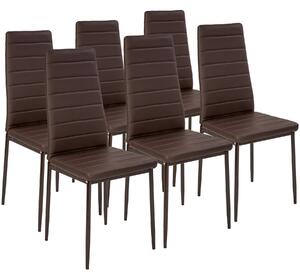 401849 6 dining chairs synthetic leather - cappuccino