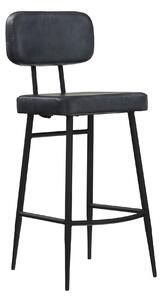 Hulta Buffalo Aniline Leather Vintage Bar Stools | Grey or Brown
