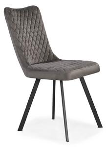 Galaxy Grey Velvet Dining Chair | Contemporary Modern Tall Luxury Accent Chairs Set for Dining Room, Kitchen, Office or Bedroom | Roseland Furniture