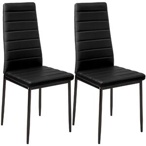 Tectake 401838 2 dining chairs synthetic leather - black