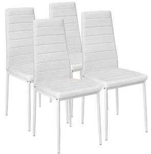 Tectake 401845 4 dining chairs synthetic leather - white