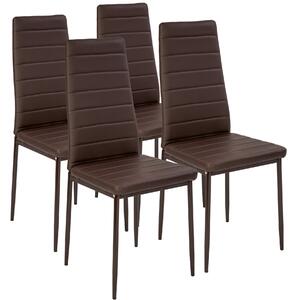 Tectake 401844 4 dining chairs synthetic leather - cappuccino