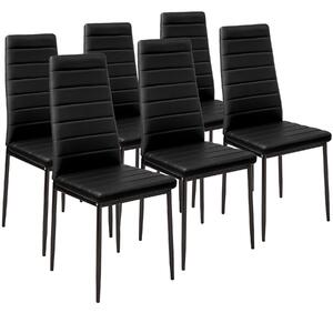 401848 6 dining chairs synthetic leather - black