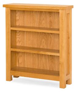 Lanner Waxed Oak Small / Low Bookcase, 3 Shelves | Medium Rustic Oak