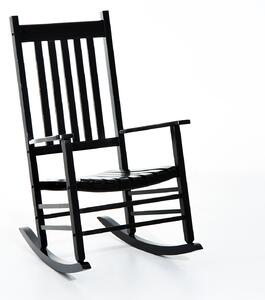 Outsunny Rocking Chair Armchair Wooden Patio Rocker Balcony Deck Outdoor Porch Garden Seat Black