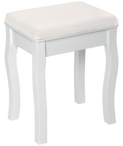 Tectake 402073 vanity stool rose pattern - white