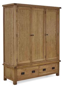 Zelah Oak Large Wardrobe with Drawers | Roseland Furniture