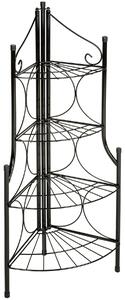 402090 corner plant stand with 4 levels - black