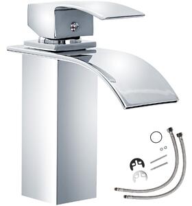Tectake 402131 faucet curved waterfall tap - grey