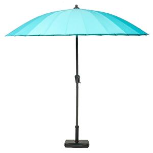 2.7m Shanghai Crank & Tilt Parasol Canopy in Grey, Pink or Aqua, Large Round Outdoor Umbrella for Garden Patio Dining Sets | Roseland Furniture