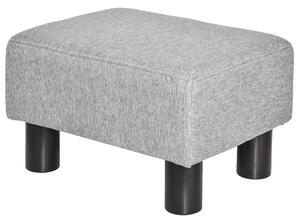 HOMCOM Linen Fabric Footstool Footrest Small Seat Foot Rest Chair Ottoman Light Home Office with Legs 40 x 30 x 24cm Grey