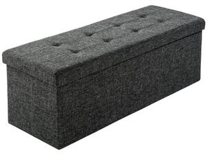 Tectake 402236 storage bench foldable made of polyester 110x38x38cm - dark grey