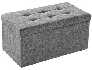 Tectake 402238 foldable storage bench made of polyester 76x38x38cm - light grey