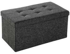 Tectake 402235 foldable storage bench made of polyester 76x38x38cm - dark grey