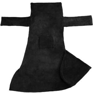 Tectake 402434 blanket with sleeves - 200 x 170 cm, black