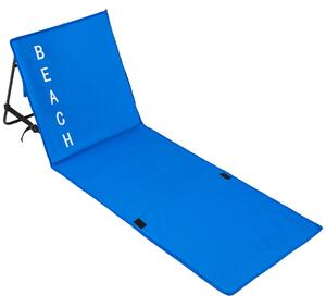 Tectake 402441 beach mat with backrest - blue