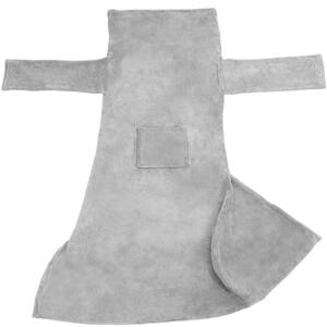 Tectake 402425 blanket with sleeves - 180 x 150 cm, grey