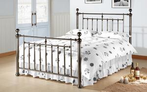 Time Living Alexander Metal Bed Frame, Double, Metal Finials, Chrome