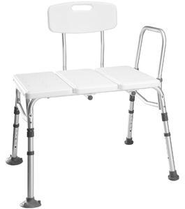 Tectake 402512 bath seat with back- and armrest, adjustable height - white