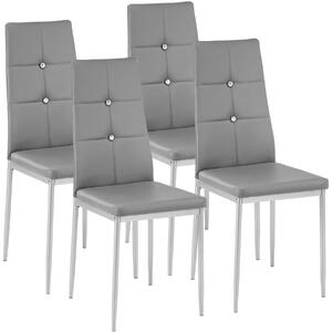402546 4 dining chairs with rhinestones - grey