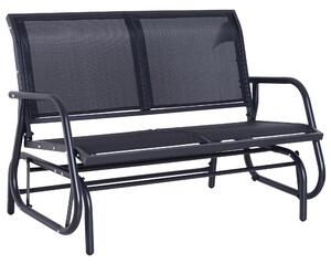 Outsunny 2-Person Outdoor Glider Bench Patio Double Swing Gliding Chair Loveseat w/Power Coated Steel Frame for Backyard Garden Porch, Black