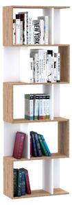 HOMCOM 5-tier Bookcase Storage Display Shelving S Shape design Unit Divider White