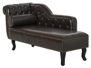 Homcom Vintage Style PU Leather Chaise Lounge-Dark Brown