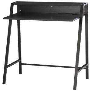 HOMCOM Writing Desk Computer Table Home Office PC Laptop Workstation Storage Shelf Color Black