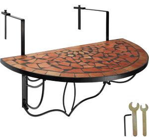 402765 foldable balcony table mosaic - terracotta