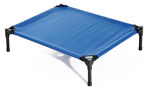 PawHut Elevated Pet Bed Portable Camping Raised Dog Bed w/ Metal Frame Blue (Medium)