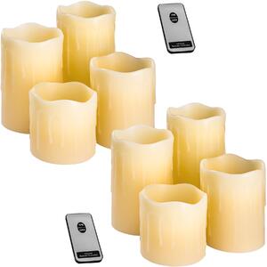 402889 led candles with remote control, 2 sets of 4 - white