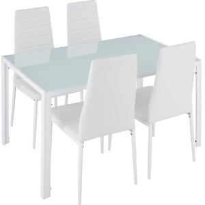 Tectake 402838 dining table and chair set berlin 4+1 - white
