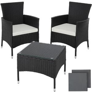 402862 rattan garden furniture set lucerne - black