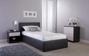 GFW Side Lift Ottoman Bed, Single, Faux Leather - Black