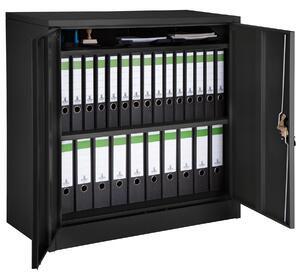 402941 filing cabinet with 3 compartments 90 x 40 x 90 cm - black