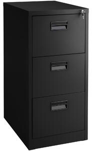 Tectake 402942 filing cabinet with 3 shelves - black