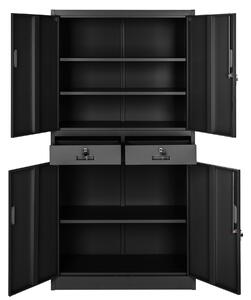 402939 filing cabinet with 2 drawers - black