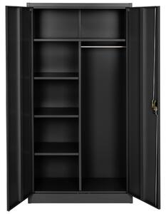Tectake 402940 filing cabinet with 6 drawers and rail - black