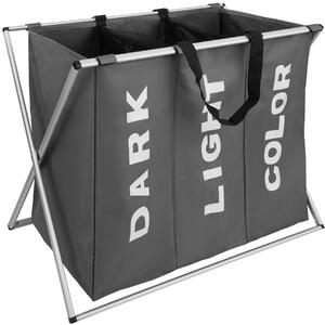 402964 laundry basket triple - dark grey