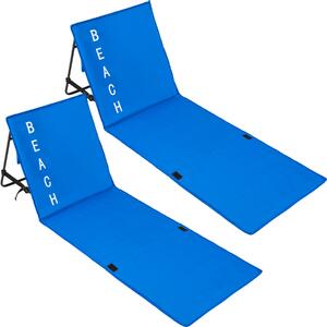 Tectake 402987 2 beach mats with backrest - blue