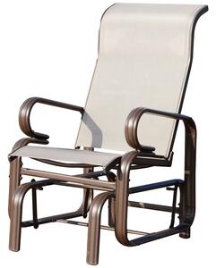 Outsunny Rocking Swing Chair Texteline Glider Chair Rocking Seat Garden Swing Furniture Light Grey