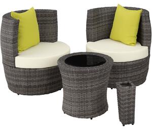 403141 rattan garden furniture set nizza - grey