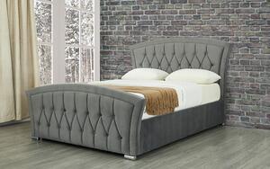 Leigh Grey Velvet Ottoman Bed Frame, Double