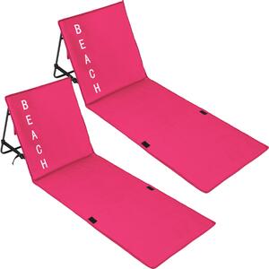 Tectake 402989 2 beach mats with backrest - pink