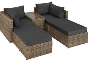 403168 rattan garden furniture set san domino with aluminium frame - nature