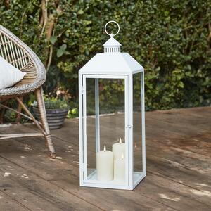 Perth Large White Garden Lantern with 3 TruGlow® Candles