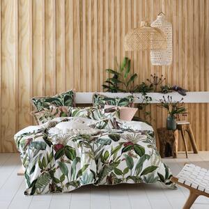 Linen House Wonderplant Floral Duvet Cover Bedding Set White Green
