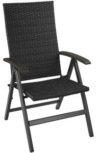 Tectake 403233 foldable rattan garden chair melbourne - black