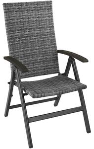403234 foldable rattan garden chair melbourne - grey
